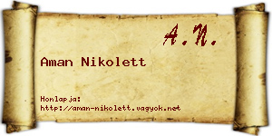 Aman Nikolett névjegykártya
